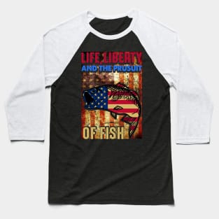 Fishing Patriot Baseball T-Shirt